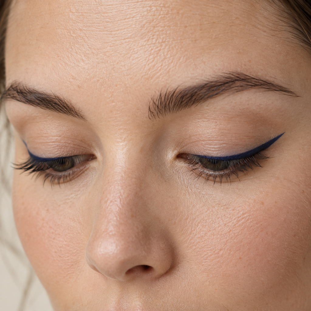 Eyeliner styling close-up — AI illustration; shade appearance is illustrative