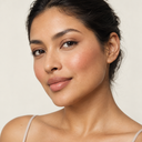 Face makeup styling close-up — AI illustration; shade appearance is illustrative