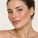 Face makeup styling close-up — AI illustration; shade appearance is illustrative