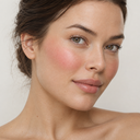 Face makeup styling close-up — AI illustration; shade appearance is illustrative