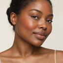 Face makeup styling close-up — AI illustration; shade appearance is illustrative