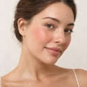 Face makeup styling close-up — AI illustration; shade appearance is illustrative
