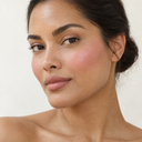 Face makeup styling close-up — AI illustration; shade appearance is illustrative