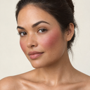 Face makeup styling close-up — AI illustration; shade appearance is illustrative