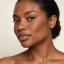 Face makeup styling close-up — AI illustration; shade appearance is illustrative