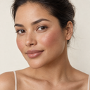 Face makeup styling close-up — AI illustration; shade appearance is illustrative