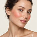 Face makeup styling close-up — AI illustration; shade appearance is illustrative