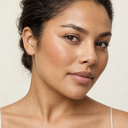Face makeup styling close-up — AI illustration; shade appearance is illustrative