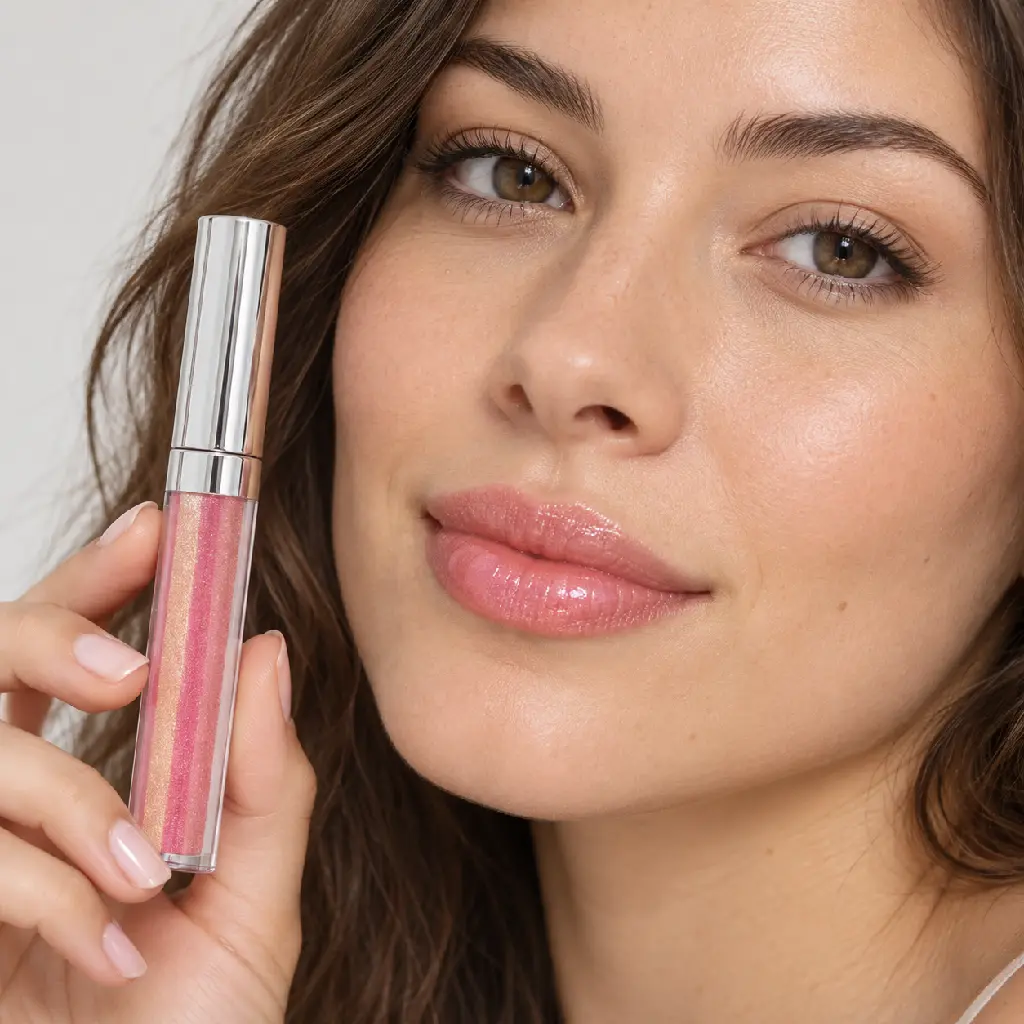 hy-lp-gls-0005-rosewater-allure-lip-gloss-coral-pink-1056-wear.webp