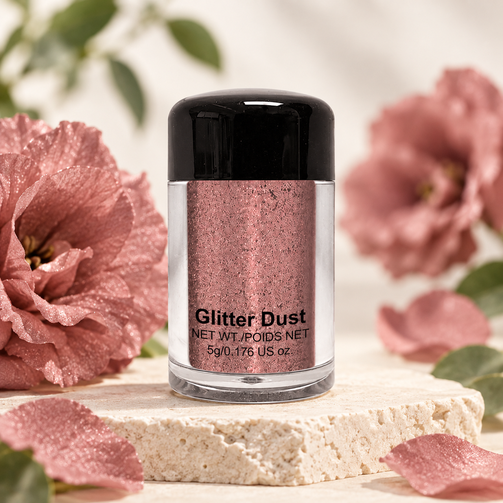 [HY-EY-SHD-0266] Floral Spark Glitter Eyeshadow – Rose Glitter