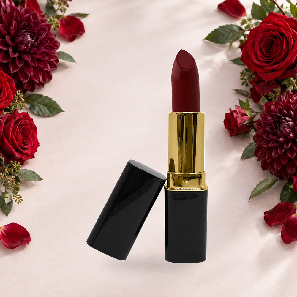 [HY-LP-LST-0104] Vermilion Velvet Lipstick – Dark Red